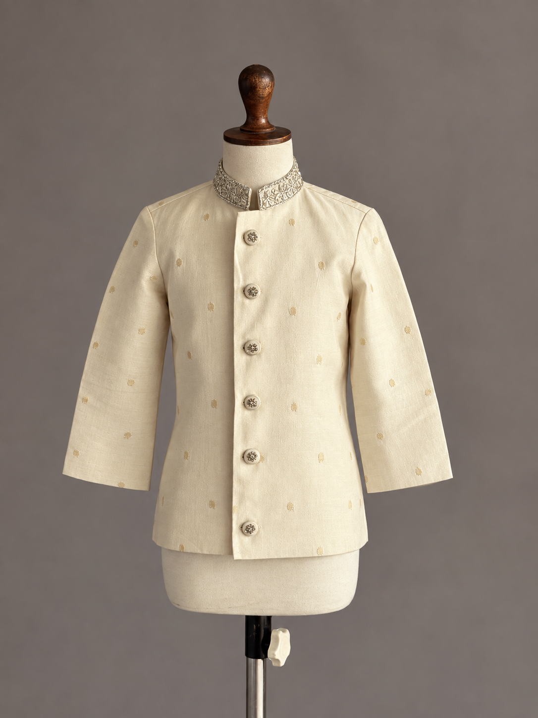 Ivory Gold Embroidered Prince Coat Set