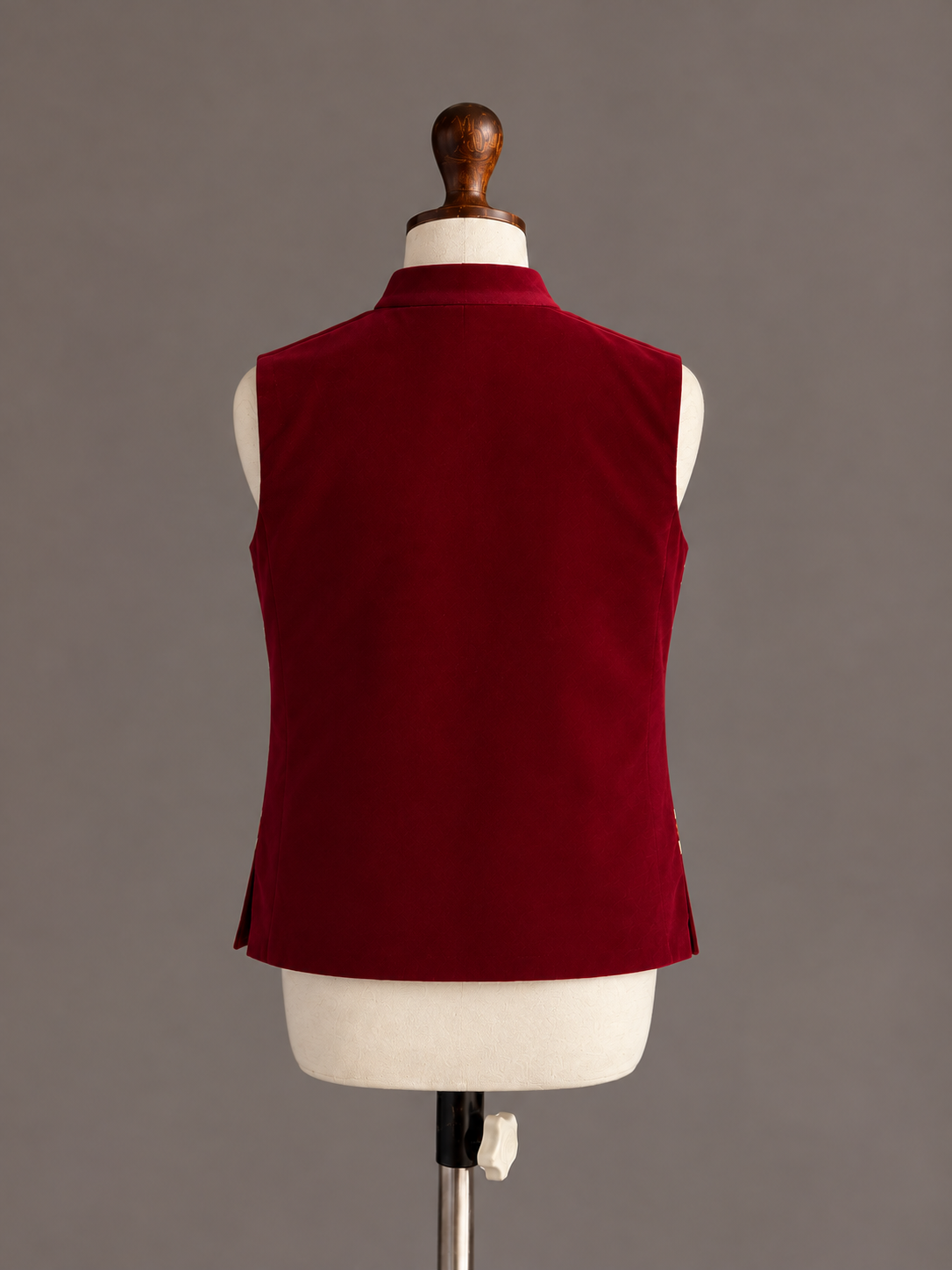 Maroon Velvet Embroidered Waistcoat